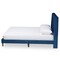 Baxton Studio Gothard  Navy Blue Velvet Upholstered and Dark Brown Finished Wood King Size Platform Bed 215-12366-ZORO - alternate 3